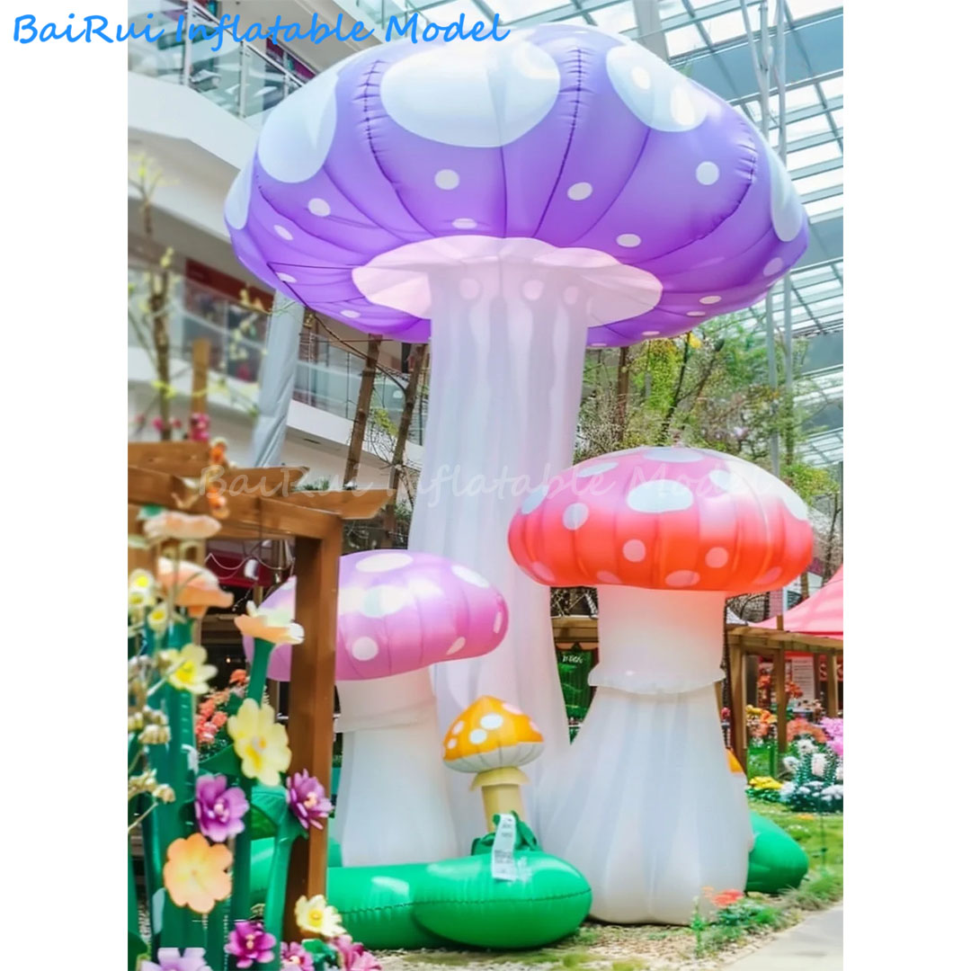 Outdoor Camping Exhibition - Reusachtige opblaasbare cartoon-paddenstoel luchtblaasbare camping-tuindecoratie plantenballon