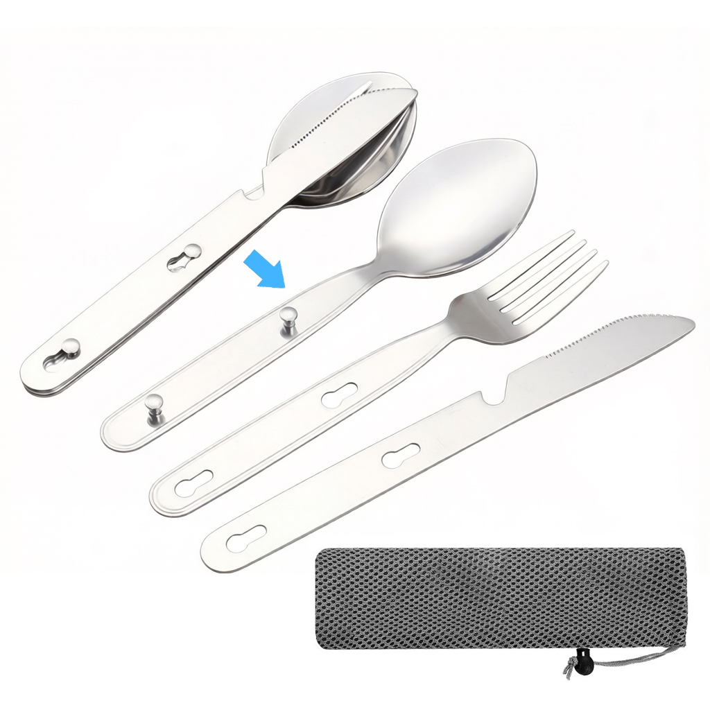 Outdoor Camping Dining Set - 3 stks/set Opvouwbare Lepel Vork Mes