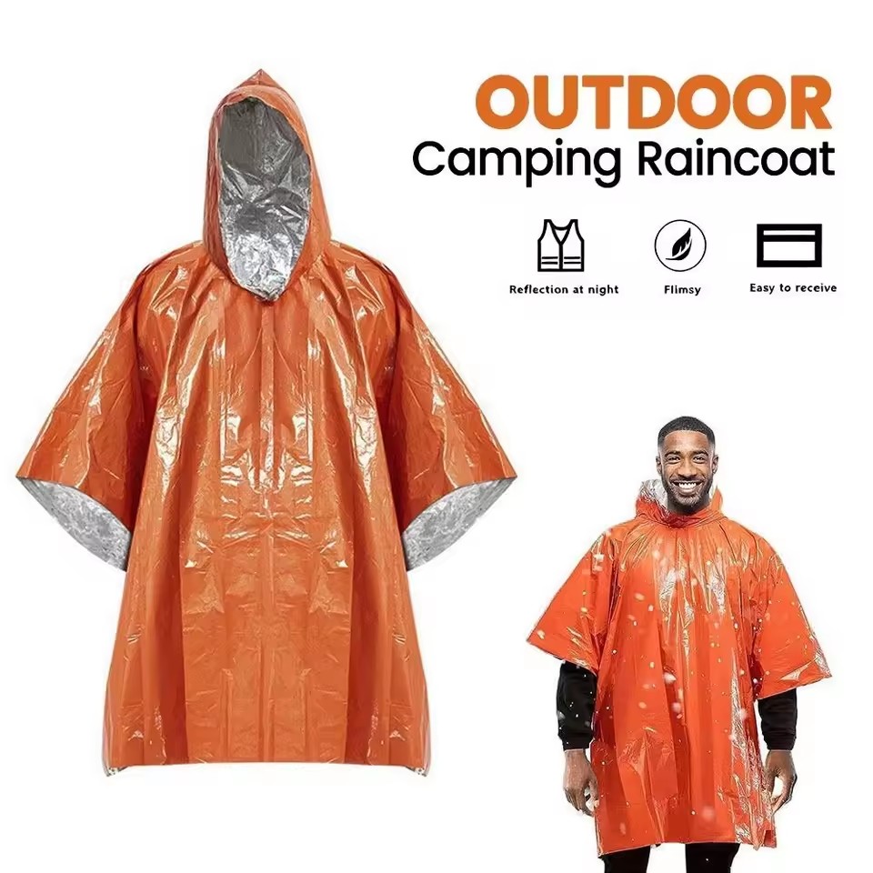 Camping Rain Poncho - 1 stuk/2 stuks noodponcho, thermische deken,