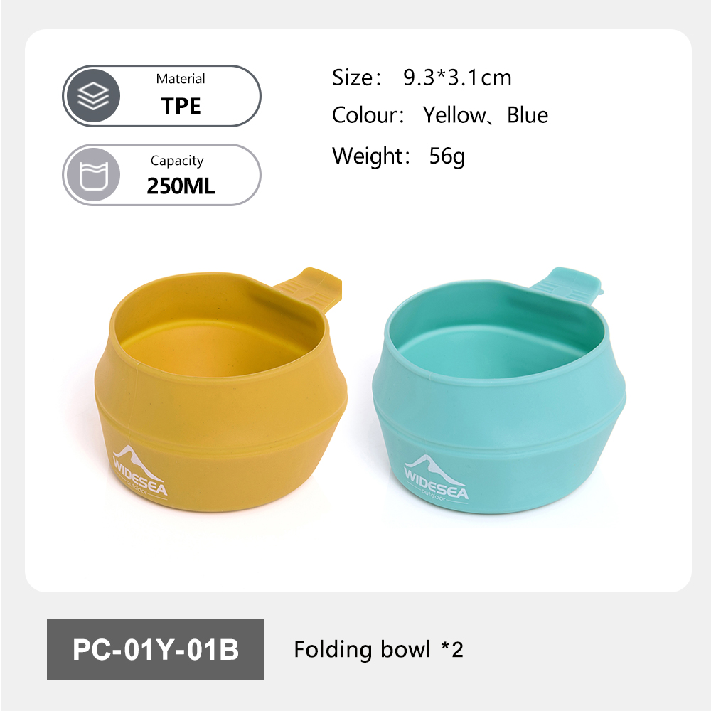 Outdoor Camping Dining Set - Widesea Camping 250ml Zachte opvouwbare beker