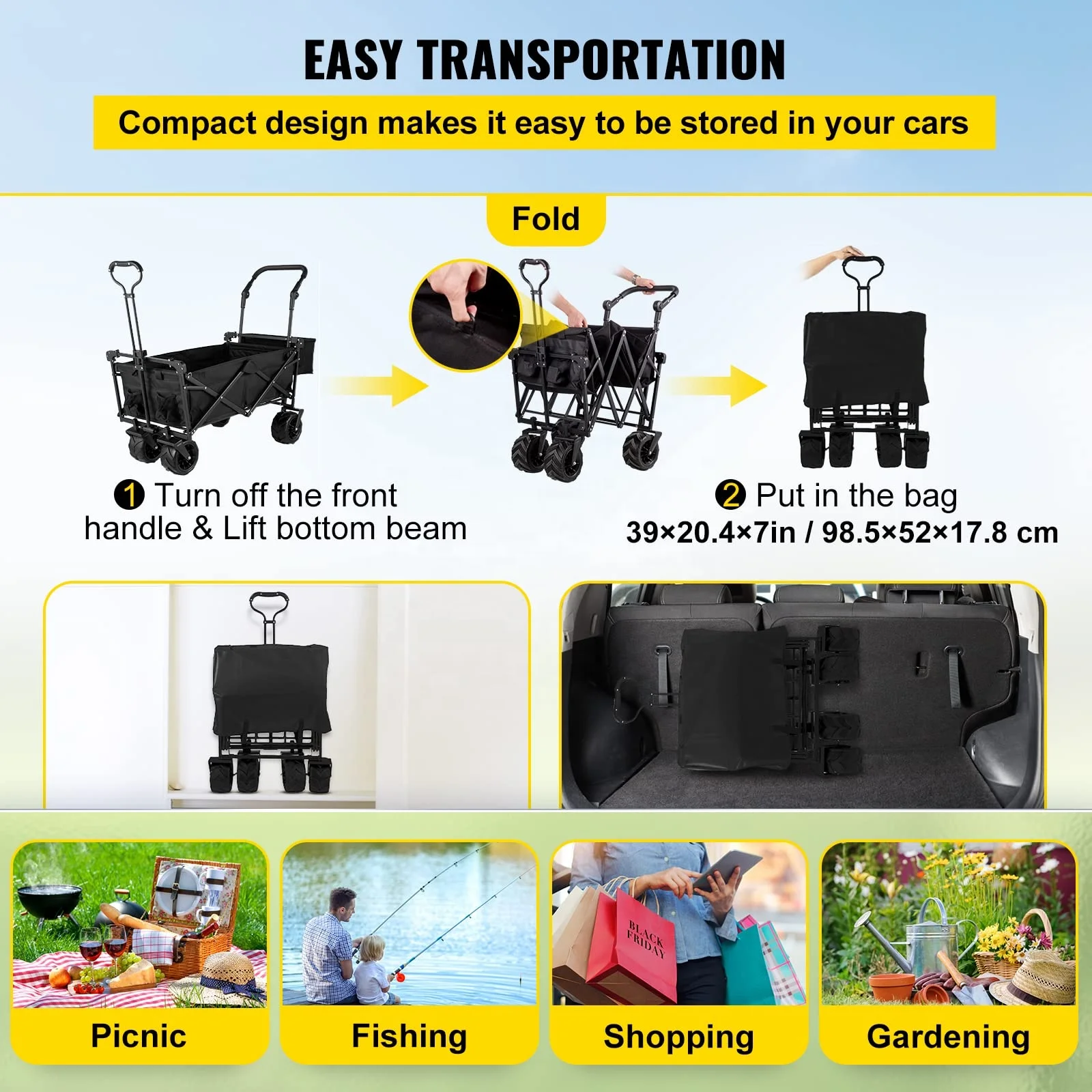 Opvouwbare campingwagen, opvou - Outdoor Camping Trolley recensie en prijs